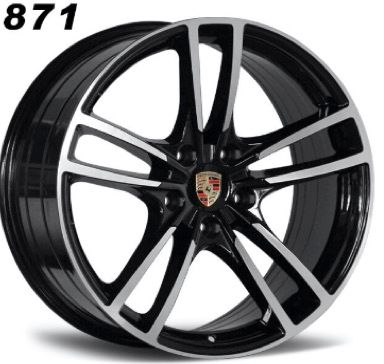 Jante neuve en 22' 5x130 look Sport black polish pour Porsche 10x22"