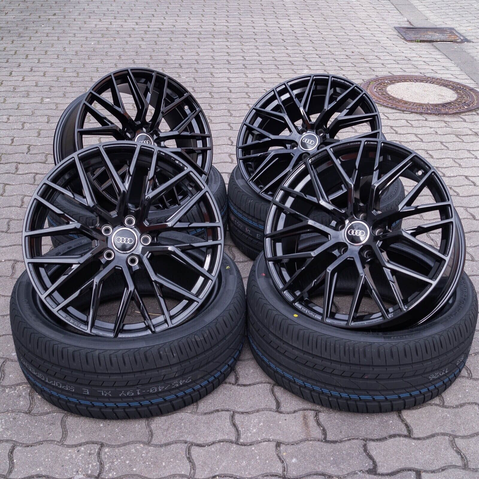 4 JANTES 18'' RS4 MAM. BMF AUDI    LOOK RS SPORT BLACK GLOSS 8x18"