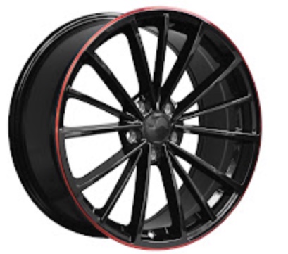 jante neuve loo C Sport Gloss Black RED LIP 19'' 5X112 8x19"