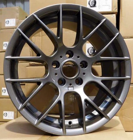 Pack 4 jantes 5x120 look CSL Sport GREY Polish + pneus neufs BerlinTyres sport  9x18 et 8x18"