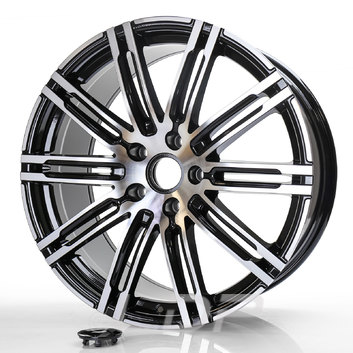 pack 4 jantes  neuves 21' 5x112 pour MACAN TURBO BLACK POLISH  10X21 ET 9x21"